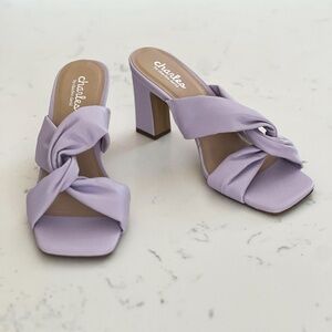 Charles by Charles David Purple Crossover Block-heel Sandals, Size 9